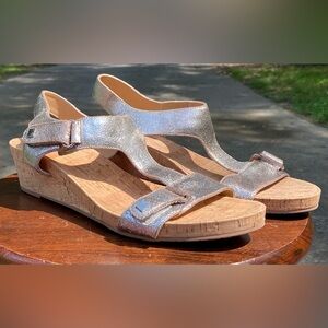 Cork Slingback Sandals, Size 10